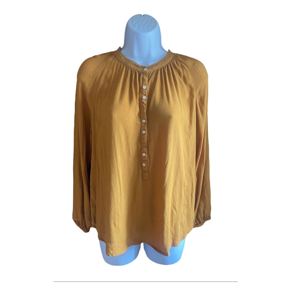 J. Crew Button Down Blouse Long Sleeve Tunic Top Casual Womens Size S